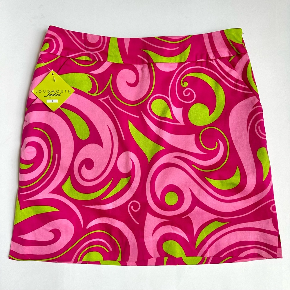 Loudmouth Classic Skort in Cotton Candy Pink and Green 4 NWT